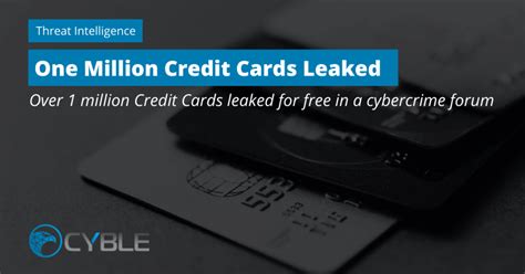 leaked credit cards|1 Mn Credit Cards Leaked/Hacked In A Cybercrime。